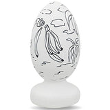 BestPysanky Monkey Eating Bananas Wooden Figurine Unfinished Easter Egg DIY Craft BestPysanky