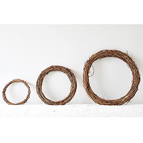 Renococo DIY Crafts Natural Grapevine Wreaths,12/16 Inch Wreath Ring,Rattan Vine Branch Hoop,DIY Rattan Frame,Twig Wreath,DIY Frame,Xmas Wreath, Renococo