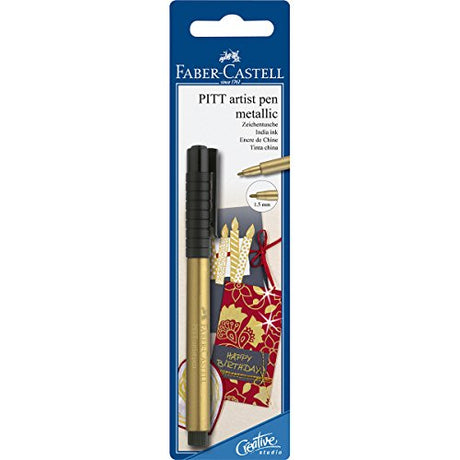 Faber-Castel FC167397T Pitt Artist Metallic Pen, 1.5mm, Bullet, Gold Faber-Castell