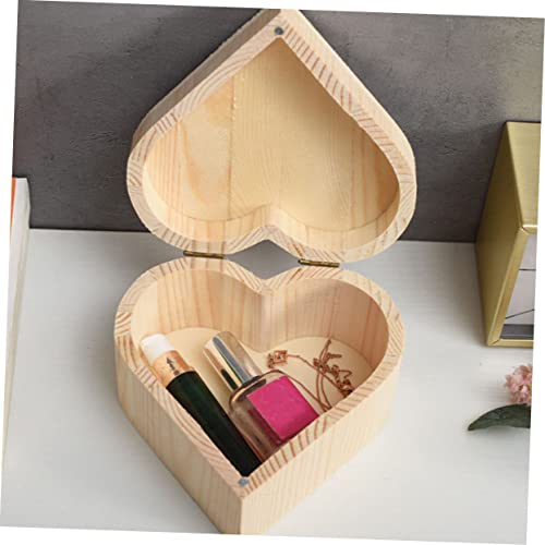NOLITOY 5pcs Vintage Cases Unfinished Treasure Chest Heart Jewelry Case Ring Case Jewelry Organizer Tray Engagement Ring Heart Case Ring Chest NOLITOY