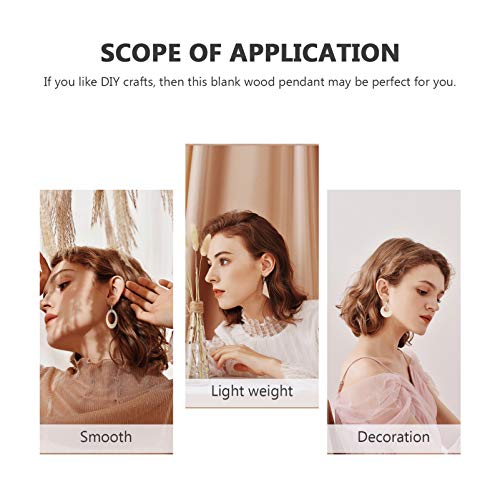 Wooden Dangle Earring Making Kit The Natural Wood Pendants are Made of Wood, Durable and Safe to wear, Also Lightweight, Wont Produce Much Burden to EXCEART