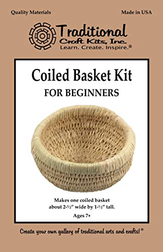 Traditional Craft Kits Beginner Coil Basket Kit - Complete Basket Weaving Kit Set, 6 Basket Making Kit with Basket Weaving Supplies, Complete with Traditional Craft Kits