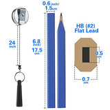 Hiboom 12 Pieces Carpenter Pencil, 7 Inches Flat Octagonal Hard Black Carpenter Marking Pencils with Pencil Sharpener and Silicone Heavy Duty Hiboom