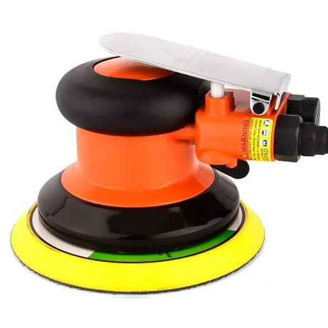Professional Heavy Duty 5" Dual Action Random Orbital Sander, Pneumatic Palm Sander QIUMIN