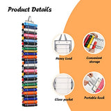 DKHDBD Vinyl Roll Holder with 60 Compartments and Keeper Door Hooks Strap, Clear Organizers Wall Mount for Home Craft Closet (Grey) DKHDBD