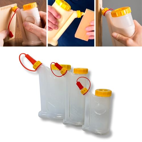 Glue Bottle Family 3 Pack (4oz, 6oz, 12oz) | Wood Glue Bottle | Glue Applicator Bottle | Wood Glue Bottles | Woodworking Glue Bottle | Glue Pump | Metalmark