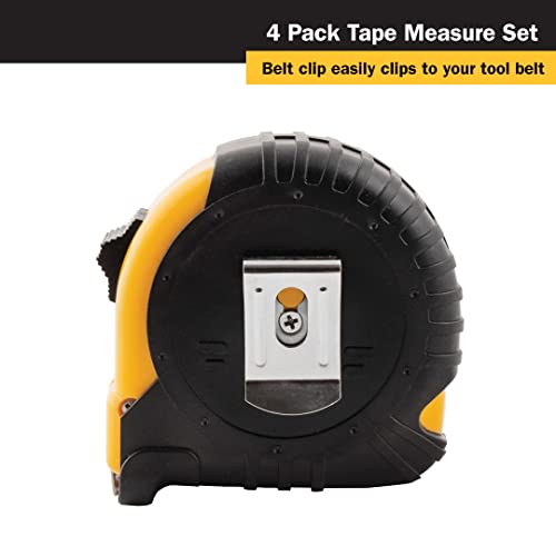 Titan 10902 4-Piece Tape Measure Set (12', 16', 25' and 33') - WoodArtSupply