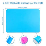 Silicone Mat, Silicone Mats for Crafts, Silicone Craft Mat, 2 Pack 15.7" x 11.8", Large Silicone Mat, Silicone Sheet, Silicone Mats for Resin KQNBI