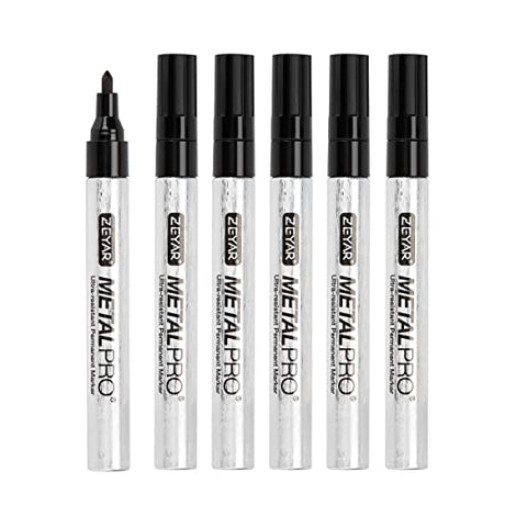 ZEYAR Permanent Markers, Bullet Tip, Aluminum Barrel, Waterproof and Smear-Proof, Quick Drying ink- Great on Plastic,Wood,Stone,Metal and Glass for ZEYAR