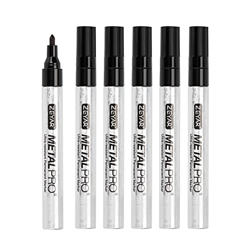 ZEYAR Permanent Markers, Bullet Tip, Aluminum Barrel, Waterproof and Smear-Proof, Quick Drying ink- Great on Plastic,Wood,Stone,Metal and Glass for - WoodArtSupply