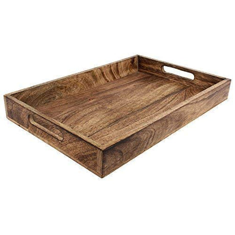GoCraft Handmade Classic Wooden Tray Medium Size | Serveware Kitchen Accessories Tray - 15" GoCraft