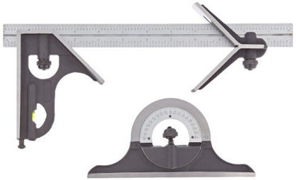 Fowler 52-370-012-0, 4 Piece Combination Square Set With 12" Blade - WoodArtSupply