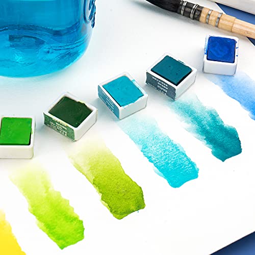 Paul Rubens Artist Grade Watercolor Paint, 48 Colors Solid Cakes with Portable Metal Box for Artists, Beginners, Hobbyists, Students Paul Rubens