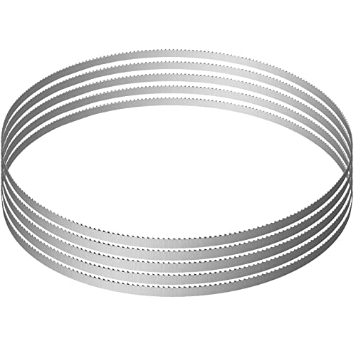 VEVOR Band Saw Blade, 65x0.6x0.02 inch, 5 PCS/Pack Meat Bandsaw Blades for Replacement, 65Mn Carbon Steel Blade, 3 TPI Meat Cutting Blade Wrapped by VEVOR