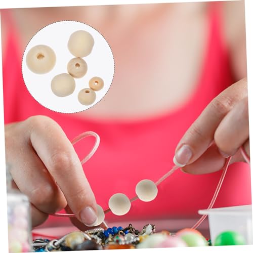 DIYEAH 300 Pcs Wooden Beads African Beads Unfinished Wood Spacer Beads Craft Wood Wreath Beads Wood Beads for Crafts Semi Precious Beads DIY DIYEAH