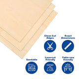 Plywood Sheet Board Squares, A Grade, 12 x 12 inch, 1/4 inch Thick, Pack of 5 Unfinished Wood for Crafts Basswood by Craftiff Craftiff
