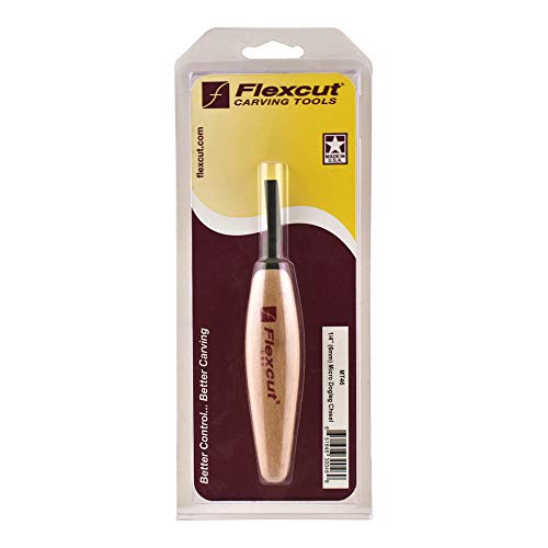 Flexcut Micro Dogleg Chisel, for Miniature and Fine Detail Work, 1/4 Inch (6 mm) (MT46) - WoodArtSupply