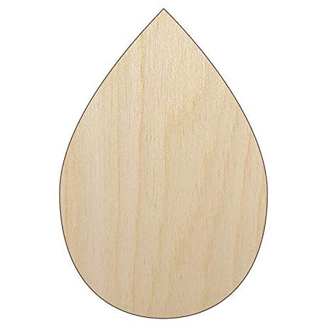 Raindrop Teardrop Water Unfinished Wood Shape Piece Cutout for DIY Craft Projects - 1/4 Inch Thick - 6.25 Inch Size Sniggle Sloth