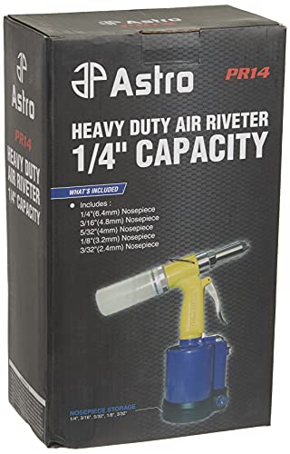 Astro Pneumatic Tool PR14 Air Riveter - 3/32", 1/8", 5/32", 3/16" and 1/4" Capacity - WoodArtSupply