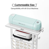 Crafit Organizers and Storage Compatible with Cricut Machines, Rolling Craft Storage Cart with 30 Vinyl Roll Holders, Crafting Table Organization Crafit