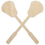 Crossed Lacrosse Sticks Unfinished Wood Shape Piece Cutout for DIY Craft Projects - 1/8 Inch Thick - 4.70 Inch Size Sniggle Sloth