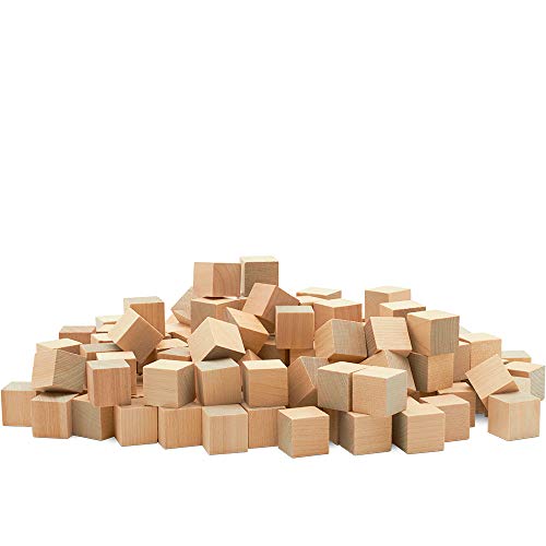 Unfinished Wooden Blocks 3/4 inch, Pack of 100 Small Wood Cubes for Crafts and DIY Home Décor, by Woodpeckers - WoodArtSupply