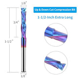 EANOSIC 5PCS Carbide Compression Router Bit Up&Down End Mills 1/8 inch Shank with 1/8 inch Cutter for CNC Mill Machine Wookwork 3D Profile Detail EANOSIC