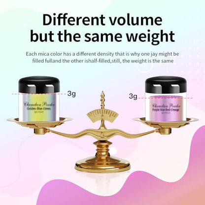 OSBANG 10 Colors Chameleon Mica Powder Color Shift Pigment Powder for Epoxy Resin Painting Soap Making Bath Bombs Candle Making Slime(0.1oz/jar) - WoodArtSupply