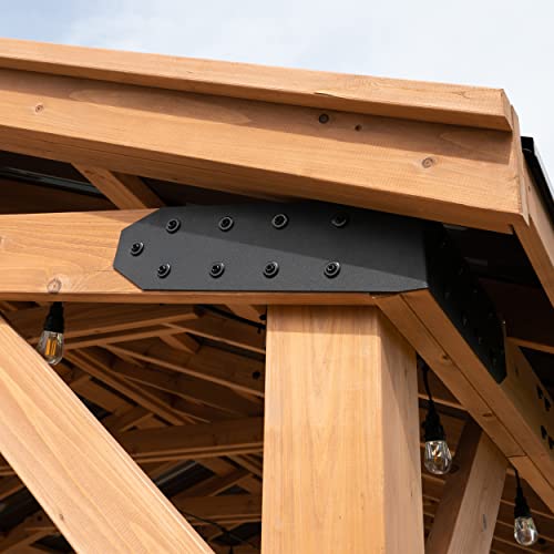 Backyard Discovery Norwood 16 ft. x 12 ft. Cedar Wood Gazebo,Thermal Insulated Steel Roof, Durable, Supports Snow Loads and Wind Speed, Rot Backyard Discovery