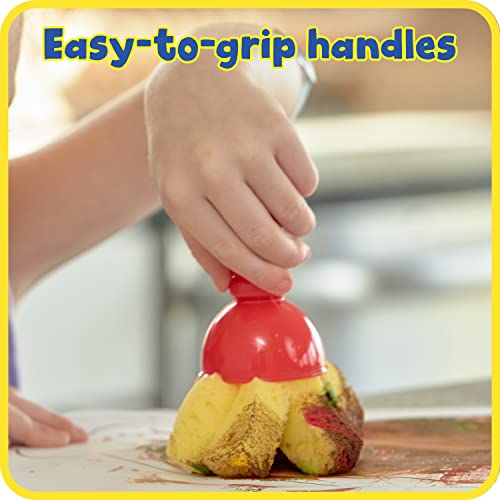 READY 2 LEARN Textured Art Tools - Set of 4 - Jumbo Paint Brushes for Toddlers and Kids - Set 2 - DIY Patterns and Effects, Plastic, Multicolor READY 2 LEARN