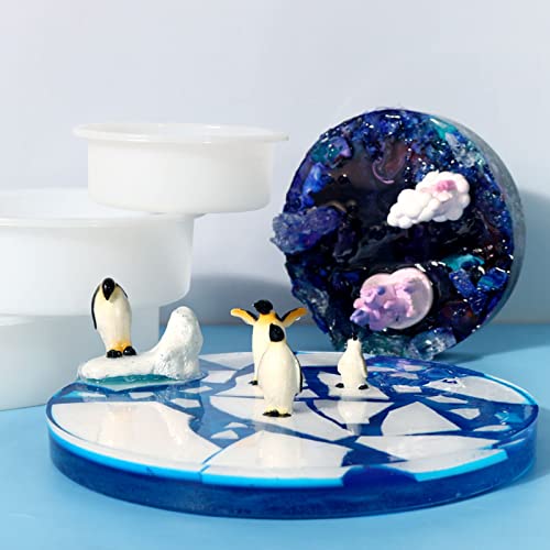 3 Deep Circle Silicone Molds for Resin, Large Resin Mold Glossy Deep Round Molds, 8“'x 2'' h. 6''x 2'' h. 4''x 2'' h, Deep Epoxy Resin Molds for AOEDEO