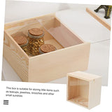 TEHAUX Box Storage Wooden Box Clear Gift Box Wooden Box with Lid Trinket Box with Lid Small Jewelry Storage Box Wooden Crates Unfinished Wooden TEHAUX