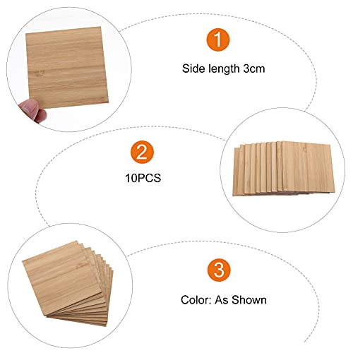 EXCEART Unfinished Craft Wooden Sheets Wood Pieces Blank Bamboo Wood Slices Wooden Square Cutouts for DIY Crafts Painting Staining Coasters 9cm 10Pcs