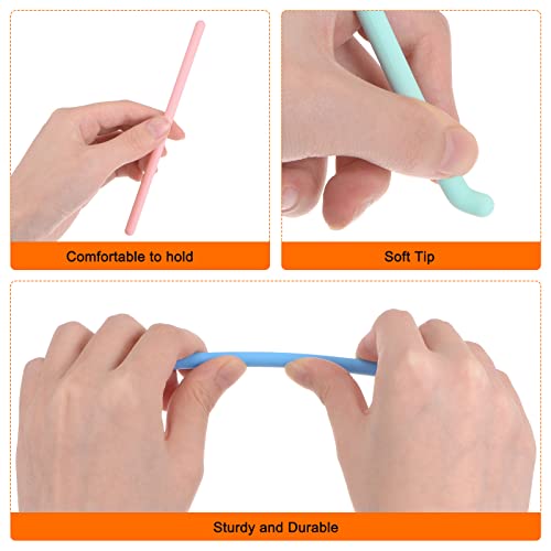 HARFINGTON 4Pcs Silicone Stir Sticks 5.5" Reusable Stirring Rods for Mixing Epoxy Resin Liquid Paint Arts DIY Crafts, Blue HARFINGTON