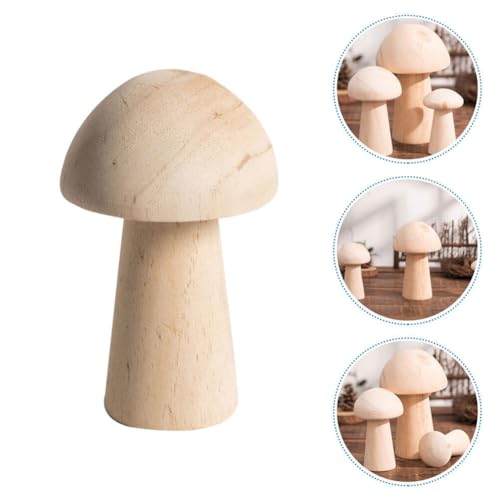 Zerodeko Wooden Mushroom Blank, Mini Wooden Mushrooms to Paint, Unfinished Wood Figurines for Craft Ornament Zerodeko