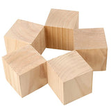JEUIHAU 60 Pieces 2 Inch Wooden Cubes, Unfinished Wood Blocks, Natural Blank Wood Square Blocks for Painting, Puzzle Making, Decorating, Crafts and JEUIHAU