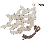 Holibanna Unfinished Wood Craft Pieces Halloween Bat Animal Hollow Cutouts Wooden Chips DIY Arts 20Pcs Holibanna