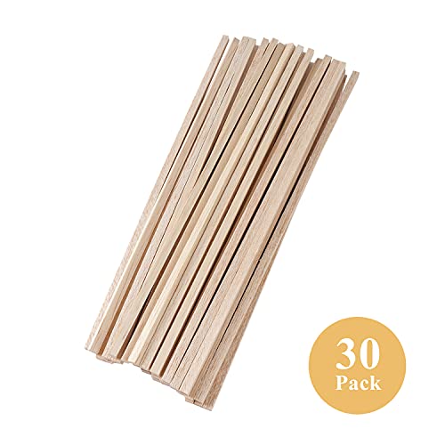 Balsa Wood Sticks 1/4 Inch Square Dowels Strips 12" Long - Pack of 30 by Craftiff Craftiff