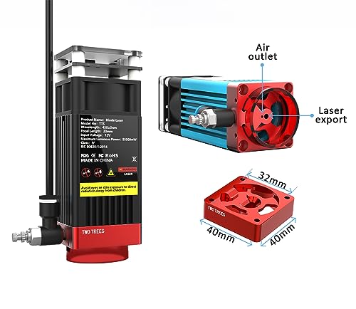 Twotrees Air Assist Set, 30L/min Airflow Air Assist Set for TS2-10W, TS2-20W, TTS-25, TTS-55, TTS-10 Laser Engraver, Removes Smoke and Dust, Low - WoodArtSupply