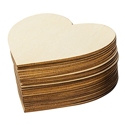50PCS Unfinished Blank Wood Pieces, 4 x 4 Inch Natural Wooden Slices Cutouts for DIY Crafts Pyrograph Painting Staining Burning Engraving Carving