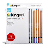 KINGART 312-72 Artist Quality 72 Ct. Colored Pencil Set, 72 Vibrant Pre-Sharpened Colors, Smooth Application for Sketching & Drawing Paper and Mixed KINGART