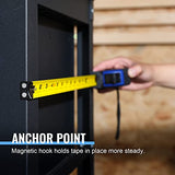 WORKPRO Auto-Lock Tape Measure 25 FT, Tape Measure with Fractions Every 1/8" and 1/32" Accuracy, Quick Read, Nylon Coated with Magnetic Hook, WORKPRO