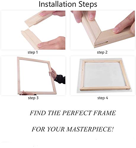 DIY Solid Wood Canvas Frame Kit 16 x20 Inch for Oil Painting & Wall Art - Wooden Art Frames with Thumb Tacks(4 Strips) naspiweiya