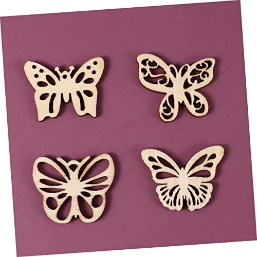 ARTIBETTER 100pcs Unfinished Wood Crafts Unfinished Wood Butterfly Rustic Wood Butterfly Wood Butterfly Tags Butterfly Wood Crafts Wood Butterfly ARTIBETTER