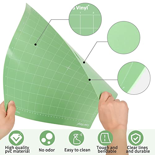 Cutting Mats for Cricut - Lya Vinyl 8 Pack Variety Cutting Mats 12x12 INCH, Cutting Mats for permanent Vinyl(StandardGrip, LightGrip, StrongGrip, - WoodArtSupply