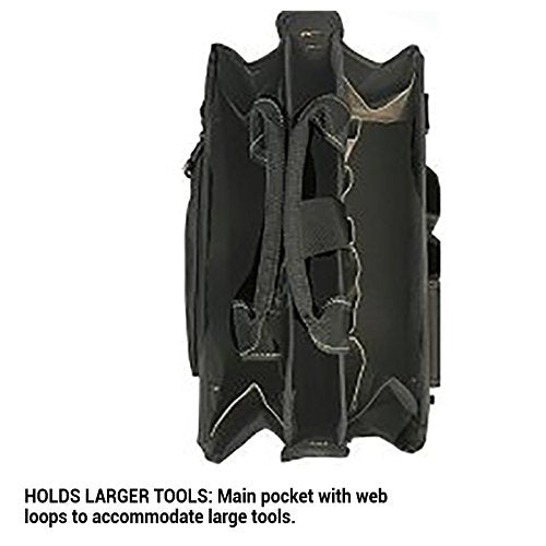 CLC Custom LeatherCraft 1529 16 In. Center Tray Tool Bag, 16 Pocket Custom Leathercraft