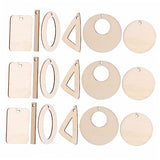 KALLORY 60pcs DIY Earrings Wood Earring Base Dangle Earrings Wood Charms Natural Wood Pendants Earring Making Supplies Kit Unfinished Natural Wood KALLORY