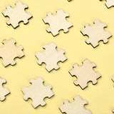 KitBeads 100pcs Random Blank Wooden Puzzle Pieces Laser Cut Unfinished Wood Ornaments Puzzle Shape Wooden Embellishments for Crafts Home Decorations KitBeads
