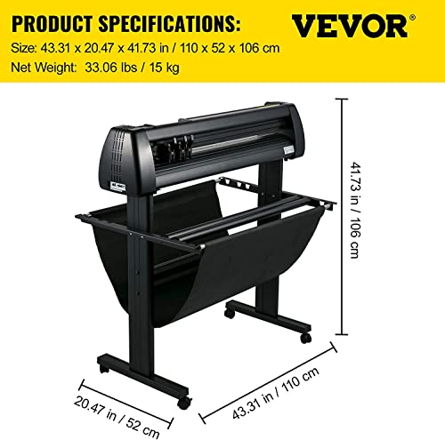 VEVOR Heat Press Machine, 15 x 15 Inch, 6 in 1 Combo Swing Away T-Shirt Sublimation Transfer Printer and Vinyl Cutter 34 inch Plotter Machine with