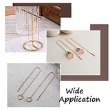 Craftdady 10 Pairs Rose Gold Ear Threads Long Box Chain Dangle Bar Threader Earrings Pierced Dangling Drop Stud Earrings with Loop 3.93" Craftdady
